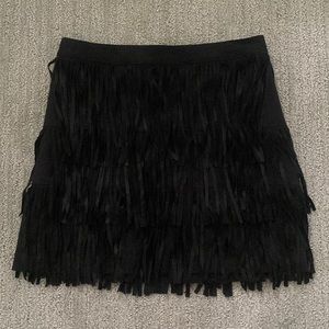 Alice + Olivia Fringe Trim Accent Mini Skirt